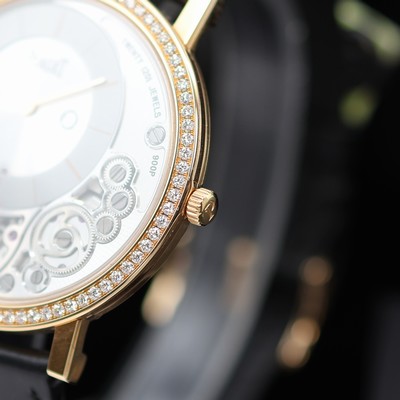 27123857c - PIAGET Altiplano Off-Center ungetragene Armbanduhr in RG 750/000 mit Diamantbesatz ...