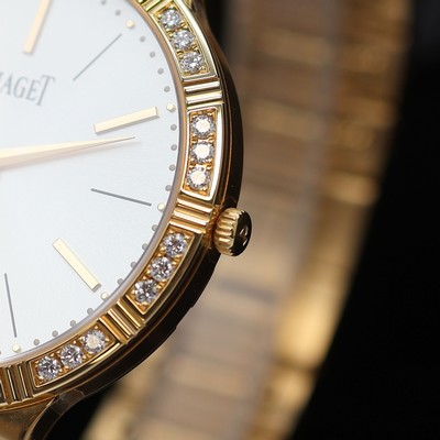 27123890c - PIAGET Dancer ungetragene Armbanduhr in RG 750/000 mit Diamanten Referenz P10444, ...