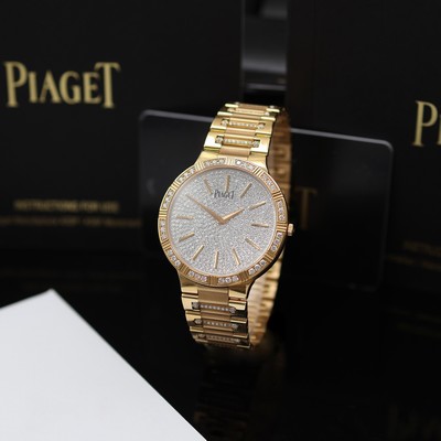 Image PIAGET Dancer unworn 18k pink gold wristwatch with diamonds reference P10358, manual ...