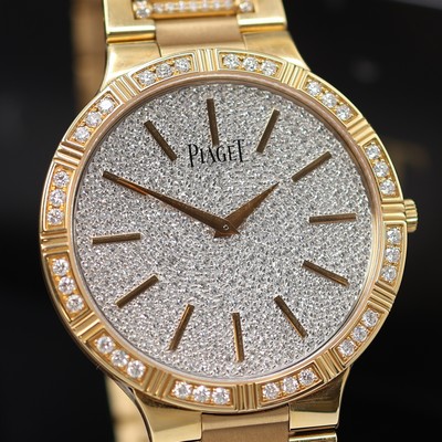 27123897b - PIAGET Dancer ungetragene Armbanduhr in RG 750/000 mit Diamanten Referenz P10358, ...