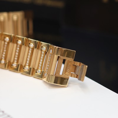 27123897e - PIAGET Dancer ungetragene Armbanduhr in RG 750/000 mit Diamanten Referenz P10358, ...