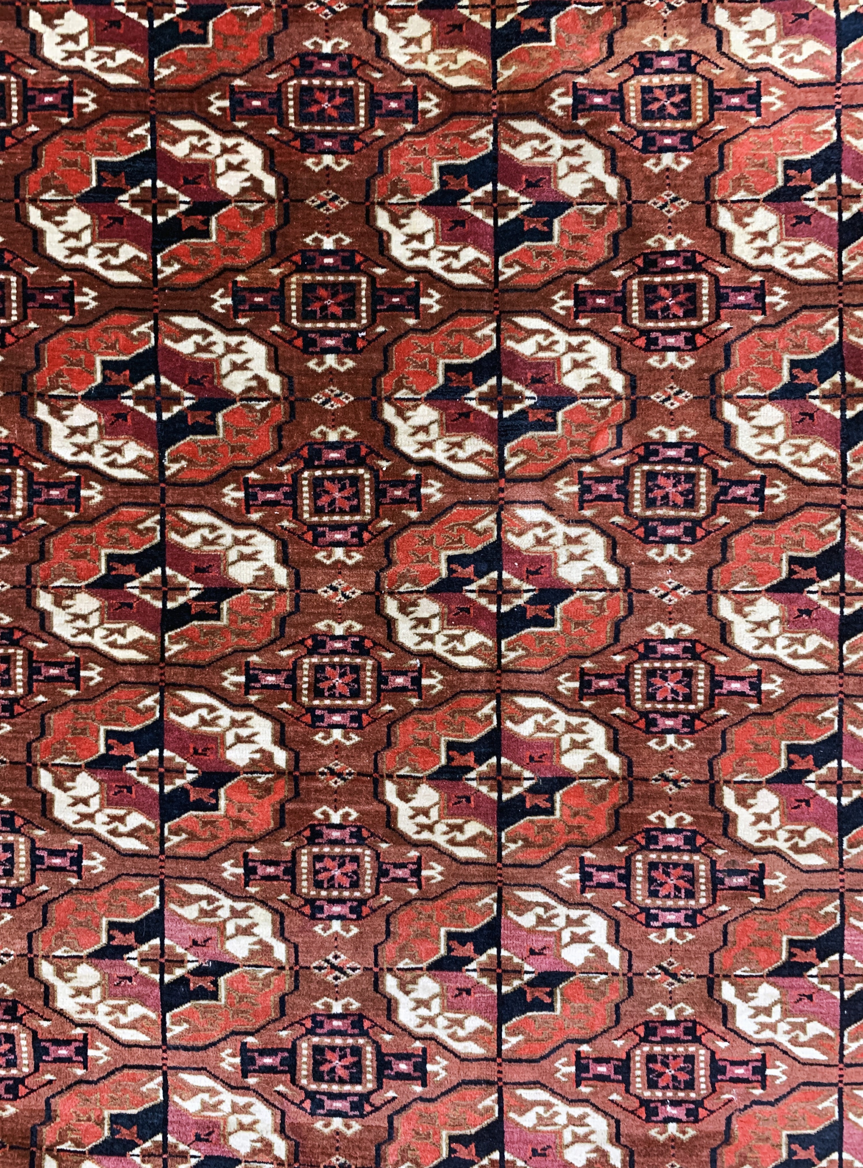 Detail f: Tekke"Hauptteppich"antik, Turkmenistan, 19.Jhd, Wolle auf Wolle, ca. 277 x 207 cm, EHZ: 2-3