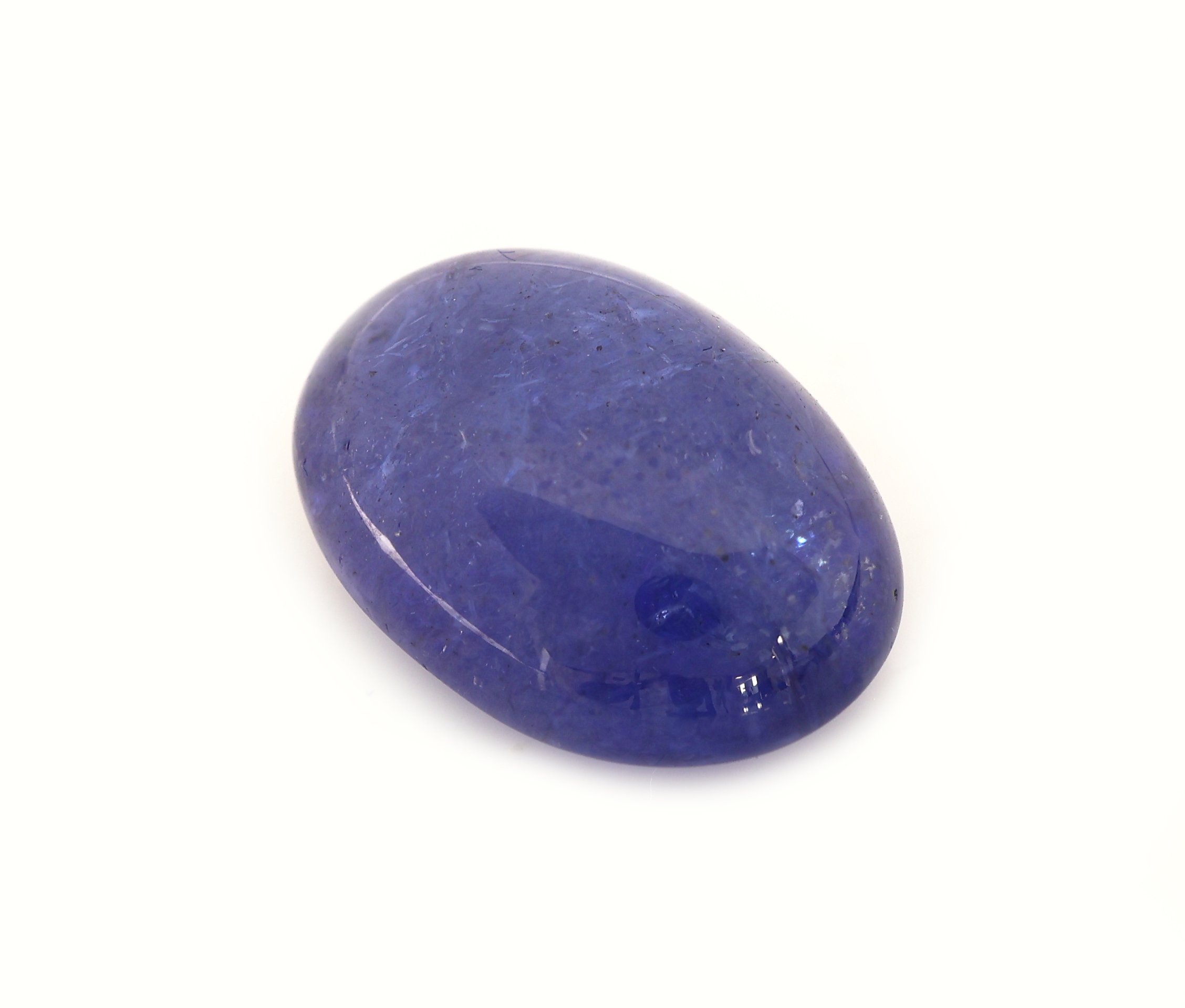 Detail a: Loser Tansanit, 8.56 ct, ovaler Cabochon, ca. 14.2 x 10.1 x 6.6 mm