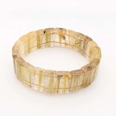 Image Flexibles Armband mit Rutilquarzen, rechteck. Quarze Schätzpreis: 480, - EUR