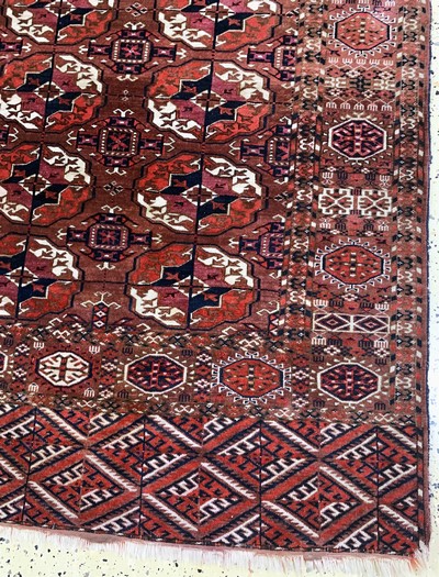 27123907a - Tekke´Hauptteppich´antik, Turkmenistan, 19.Jhd, Wolle auf Wolle, ca. 277 x 207 cm, EHZ: ...