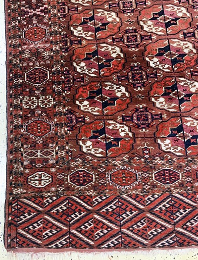 27123907b - Tekke´Hauptteppich´antik, Turkmenistan, 19.Jhd, Wolle auf Wolle, ca. 277 x 207 cm, EHZ: ...