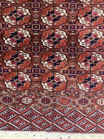 27123907c - Tekke´Hauptteppich´antik, Turkmenistan, 19.Jhd, Wolle auf Wolle, ca. 277 x 207 cm, EHZ: ...