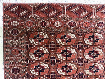 27123907g - Tekke´Hauptteppich´antik, Turkmenistan, 19.Jhd, Wolle auf Wolle, ca. 277 x 207 cm, EHZ: ...