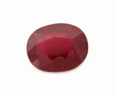 Image Loser Rubin, 6.39 ct, ca. 12.33 x 9.85 x 5.67 mm, ovalfacett., Anzeichen für ...