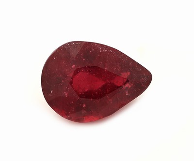 Image Loser Rubin, ca. 2.25 ct, facett. Tropfen, beh. Schätzpreis: 1000, - EUR