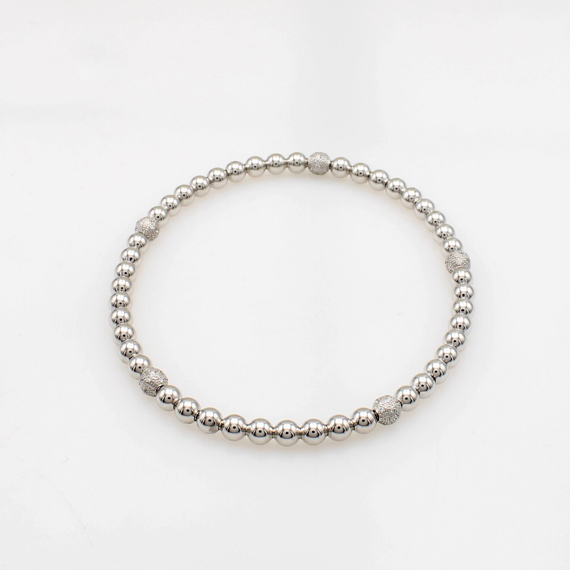 Image 27124019 - Flexibles Kugelarmband mit Brillanten, WG 750/000, 5 Kugeln bes. m. Brill. zus. ca. ...