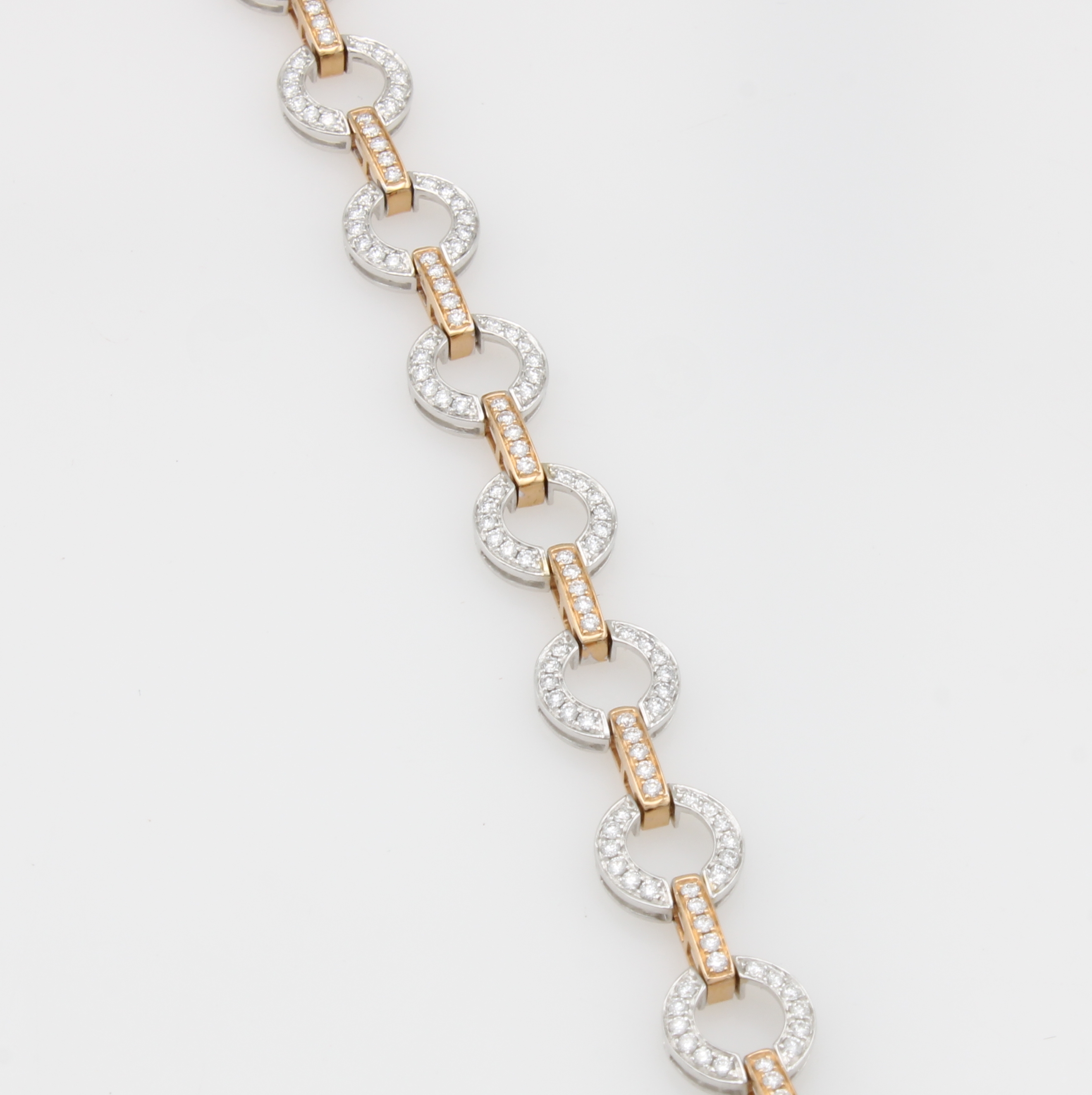 Image 27124021 - Gliederarmband mit Brillanten, RG/WG 750/000, runde Elemente u. Zwischenstege bes. m. ...
