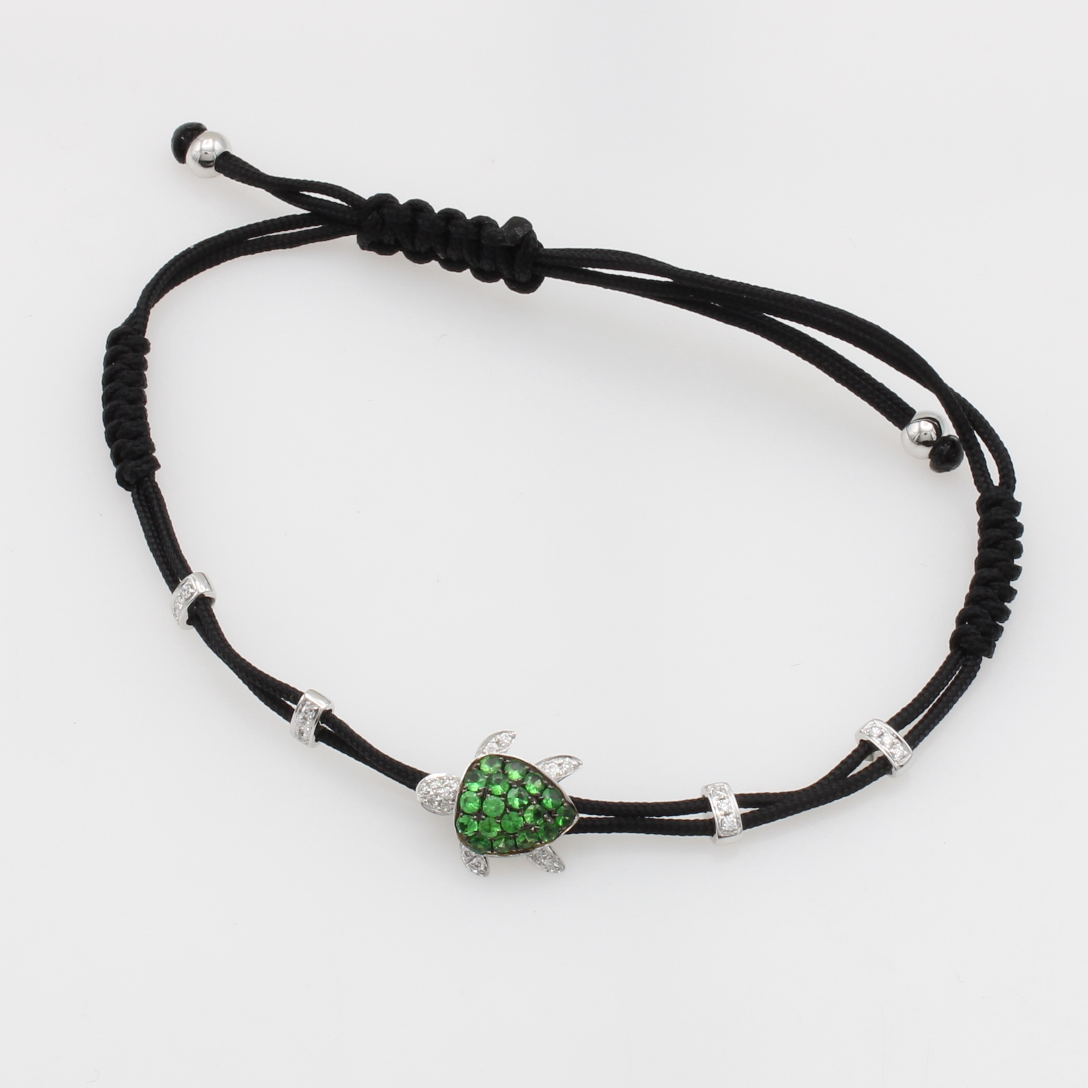 Image 27124022 - Shamballa-Armband ´Schildkröte´ mit Tsavoriten und Brillanten, WG 750/000, 18 fac. ...
