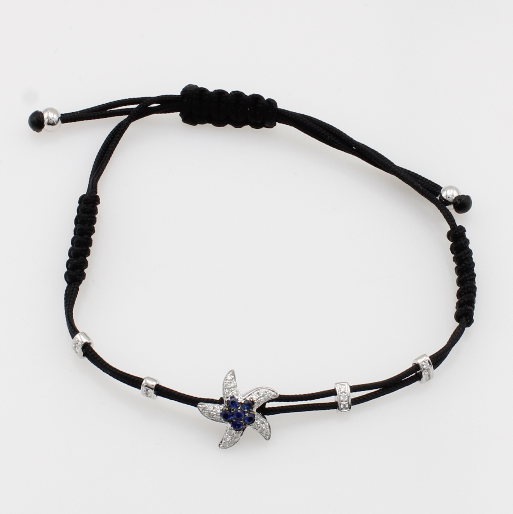 Image 27124023 - Shamballa-Armband ´Seestern´ mit Saphiren und Brillanten, WG 750/00, 6 fac. Saphire zus. ...