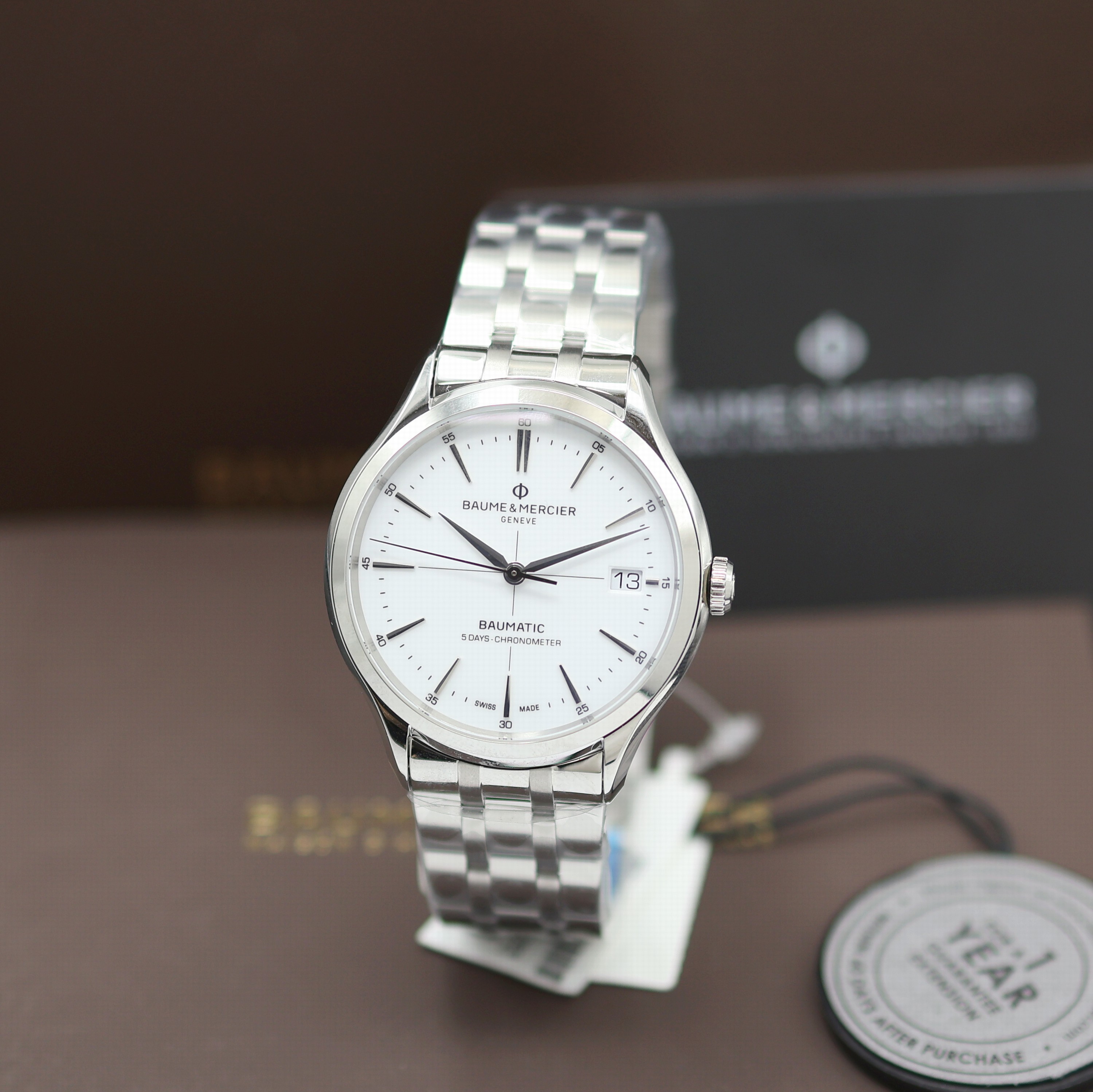Image 27124070 - BAUME & MERCIER Clifton Baumatic 5 Tage ungetragene Herrenarmbanduhr Chronometer Referenz ...