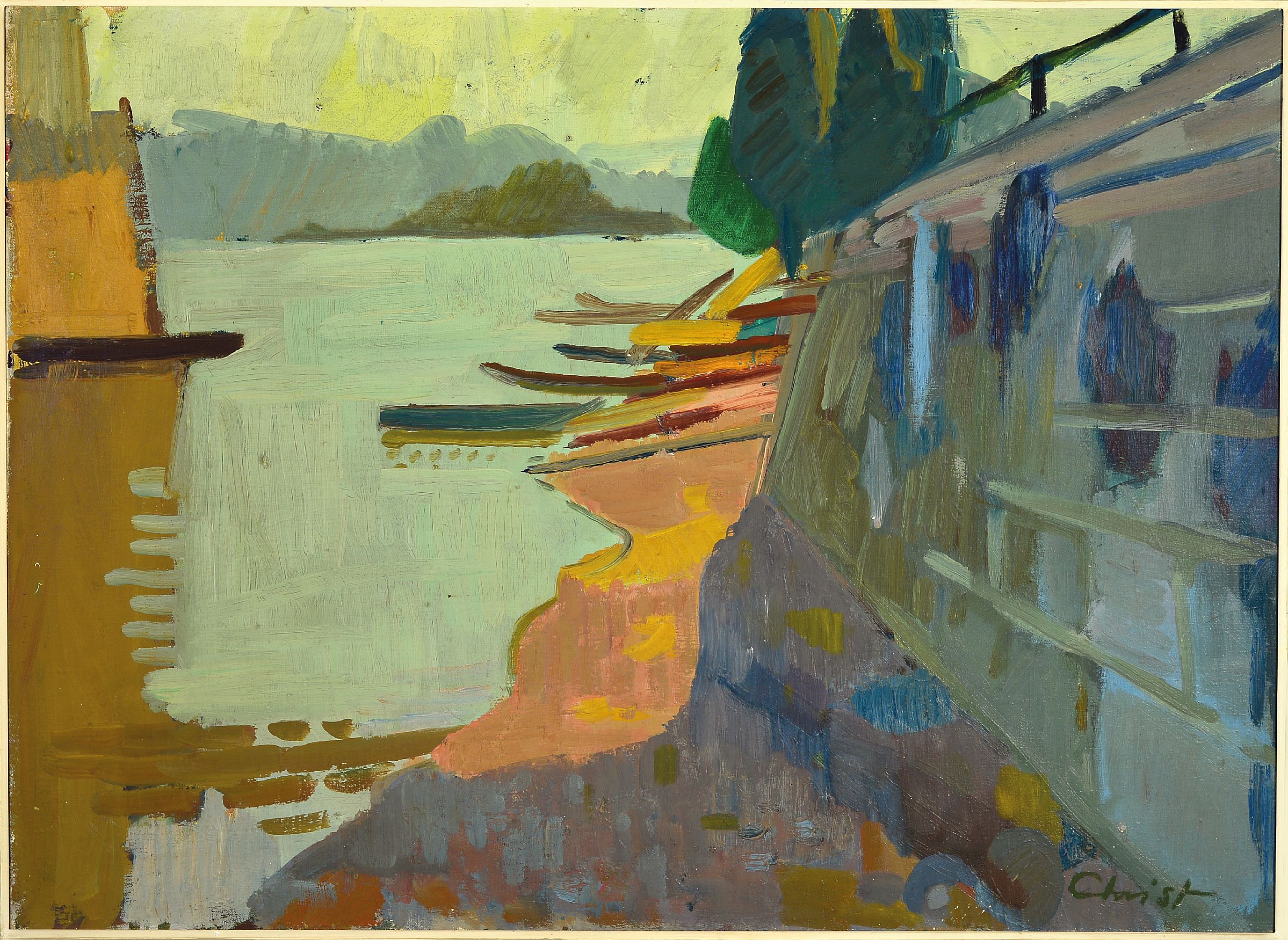Image 27124074 - Martin Alfred Christ, 1900 Langenbrück/Schweiz-1979 Mallorca, Mondnacht, rückseitig so ...