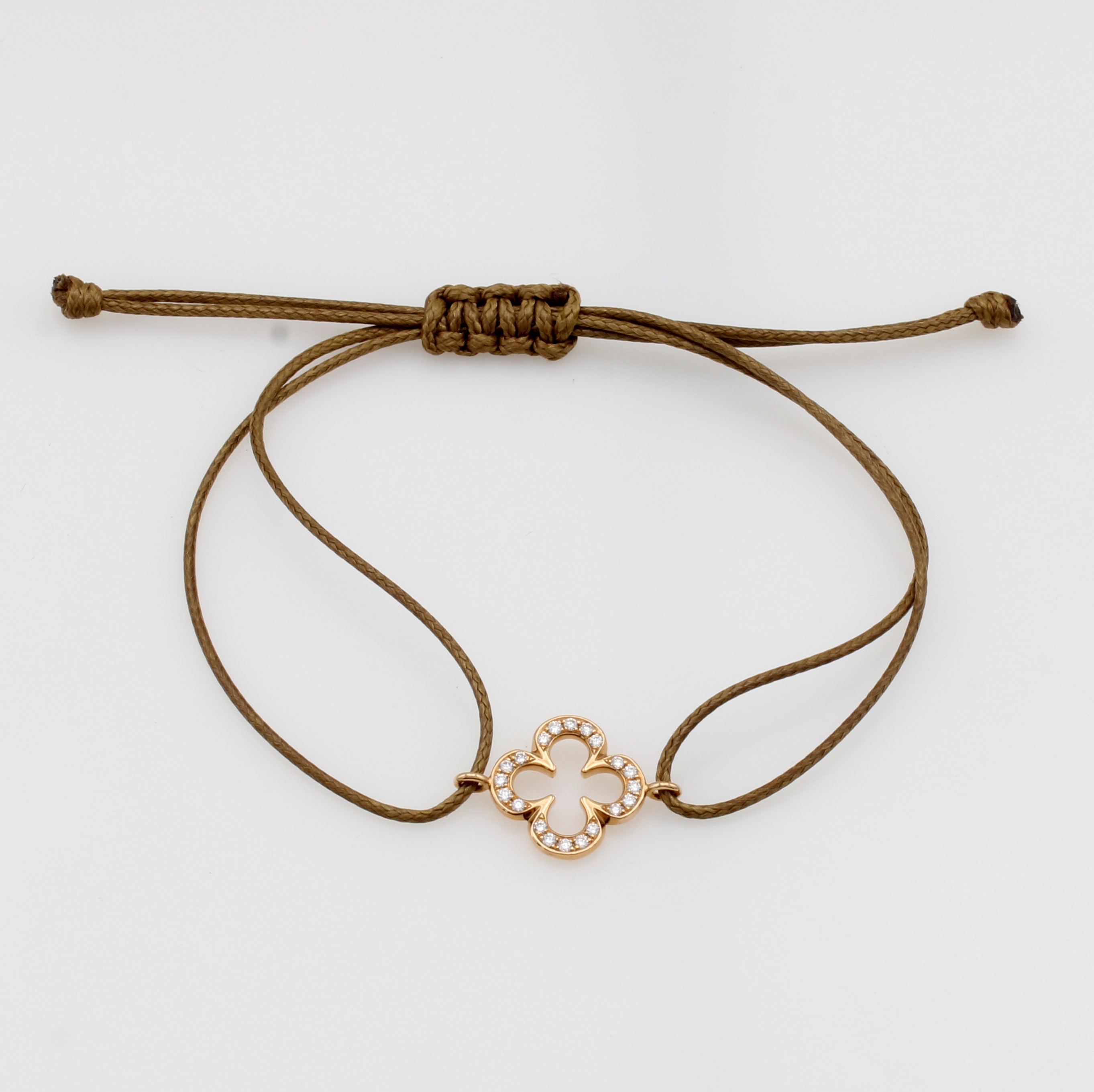 Image 27124078 - Shamballa-Armband ´Kleeblatt´ mit Brillanten, RG 750/000, 20 Brill. zus. ca. 0.15 ct ...