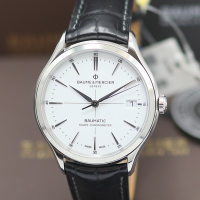 27124026a - BAUME & MERCIER Clifton Baumatic 5 Tage ungetragene Herrenarmbanduhr Chronometer Referenz ...