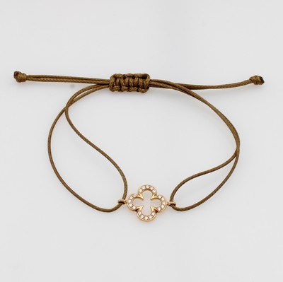 Image Shamballa-Armband ´Kleeblatt´ mit Brillanten, RG 750/000, 20 Brill. zus. ca. 0.15 ct ...