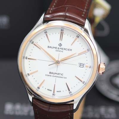 27124079a - BAUME & MERCIER Clifton Baumatic 5 Tage Chronometer ungetragene Herrenarmbanduhr Referenz ...