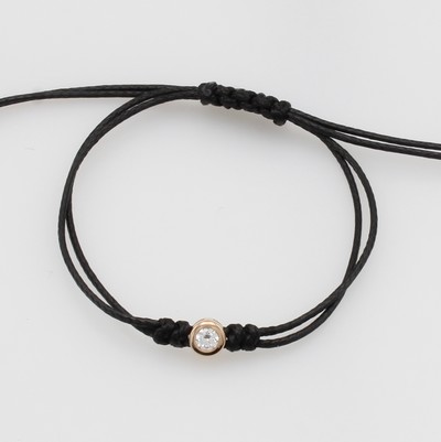 Image Shamballa-Armband mit Brillant, RG 750/000, schwarzer Stoff, Brill. in Zargenfassung ca. ...