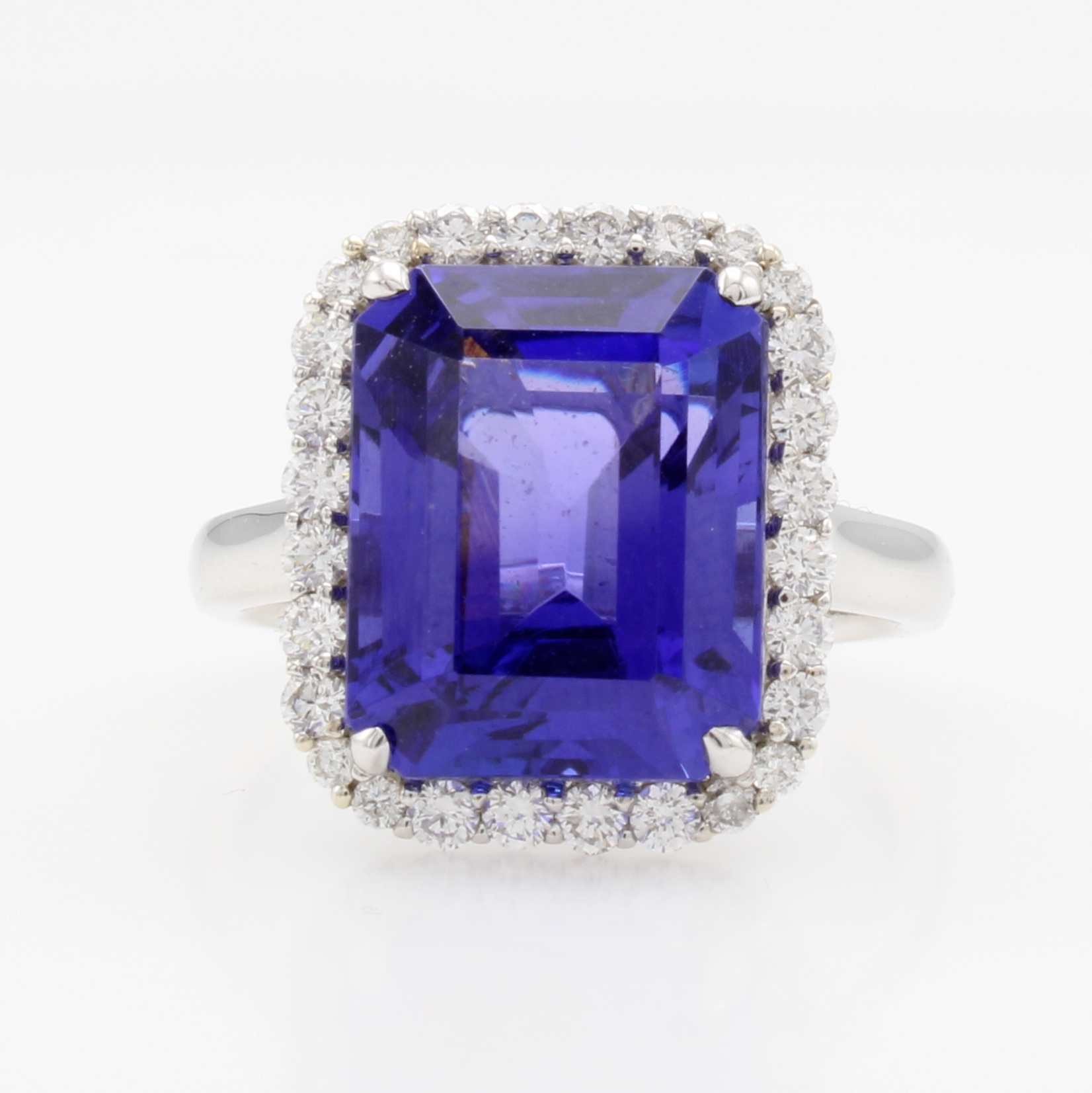 Image 27124290 - Ring mit Tansanit und Brillanten, WG 750/000, achteck. Tansanit v. schöner Farbe ca. ...