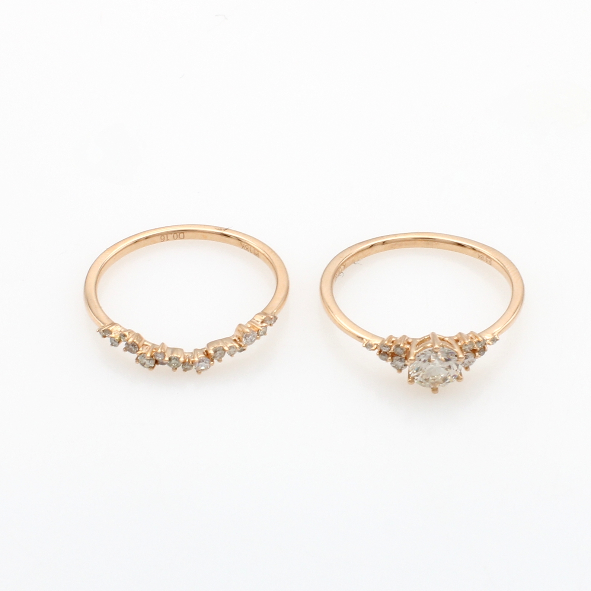 Image 27124291 - Ringset mit Brillanten, RG 750/000, 1 Ring bes. m. Brill. ca. 0.55 ct top top light ...