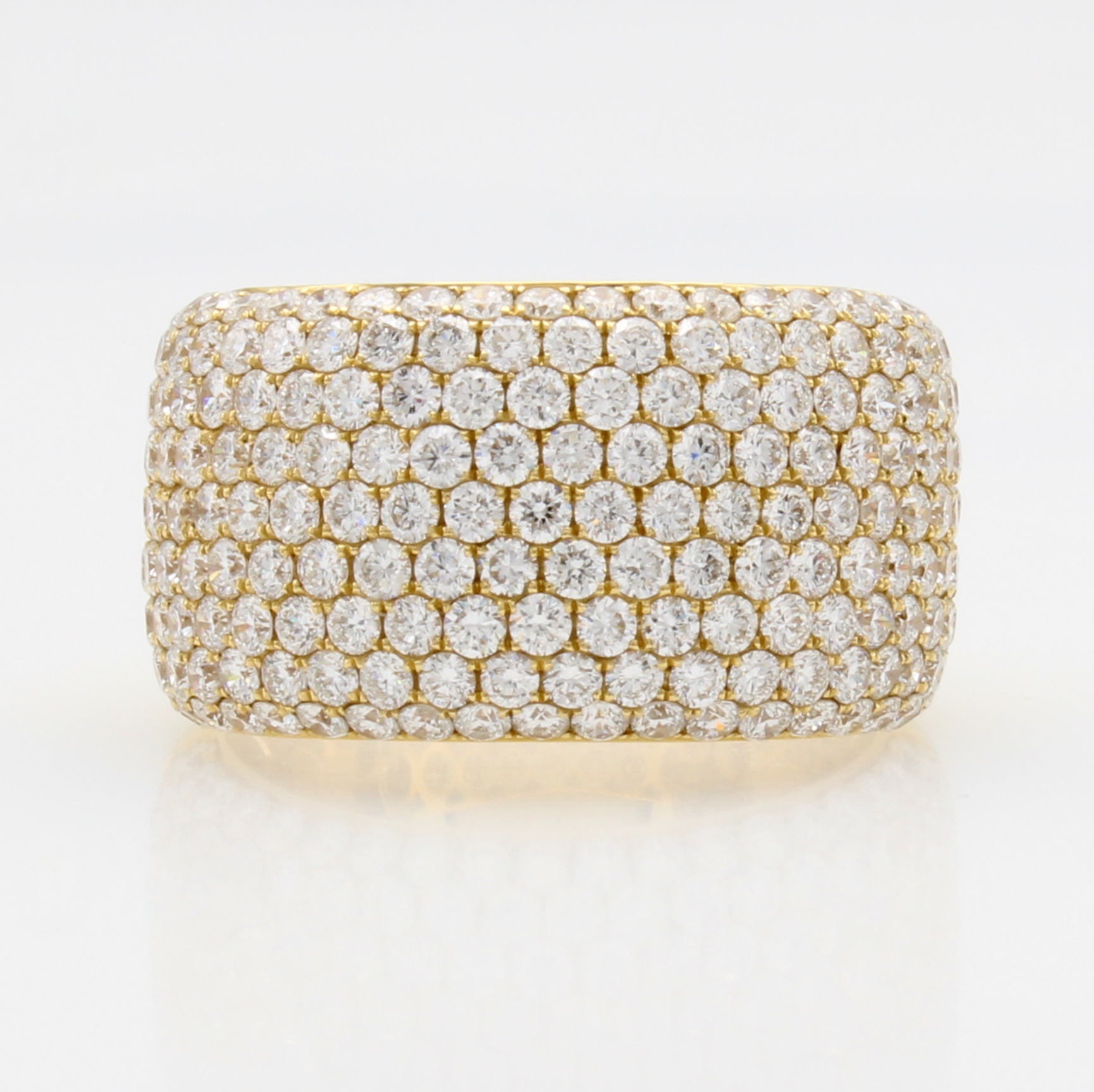 Image 27124294 - Ring mit Brillanten, GG 750/000, Brill. in 9 Reihen gef. zus. ca. 3.06 ct feines ...
