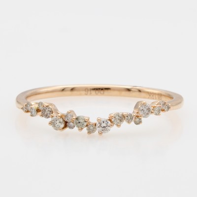 27124291a - Ringset mit Brillanten, RG 750/000, 1 Ring bes. m. Brill. ca. 0.55 ct top top light ...