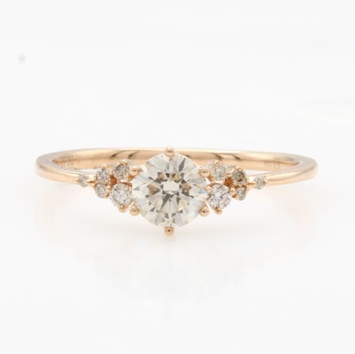 27124291b - Ringset mit Brillanten, RG 750/000, 1 Ring bes. m. Brill. ca. 0.55 ct top top light ...