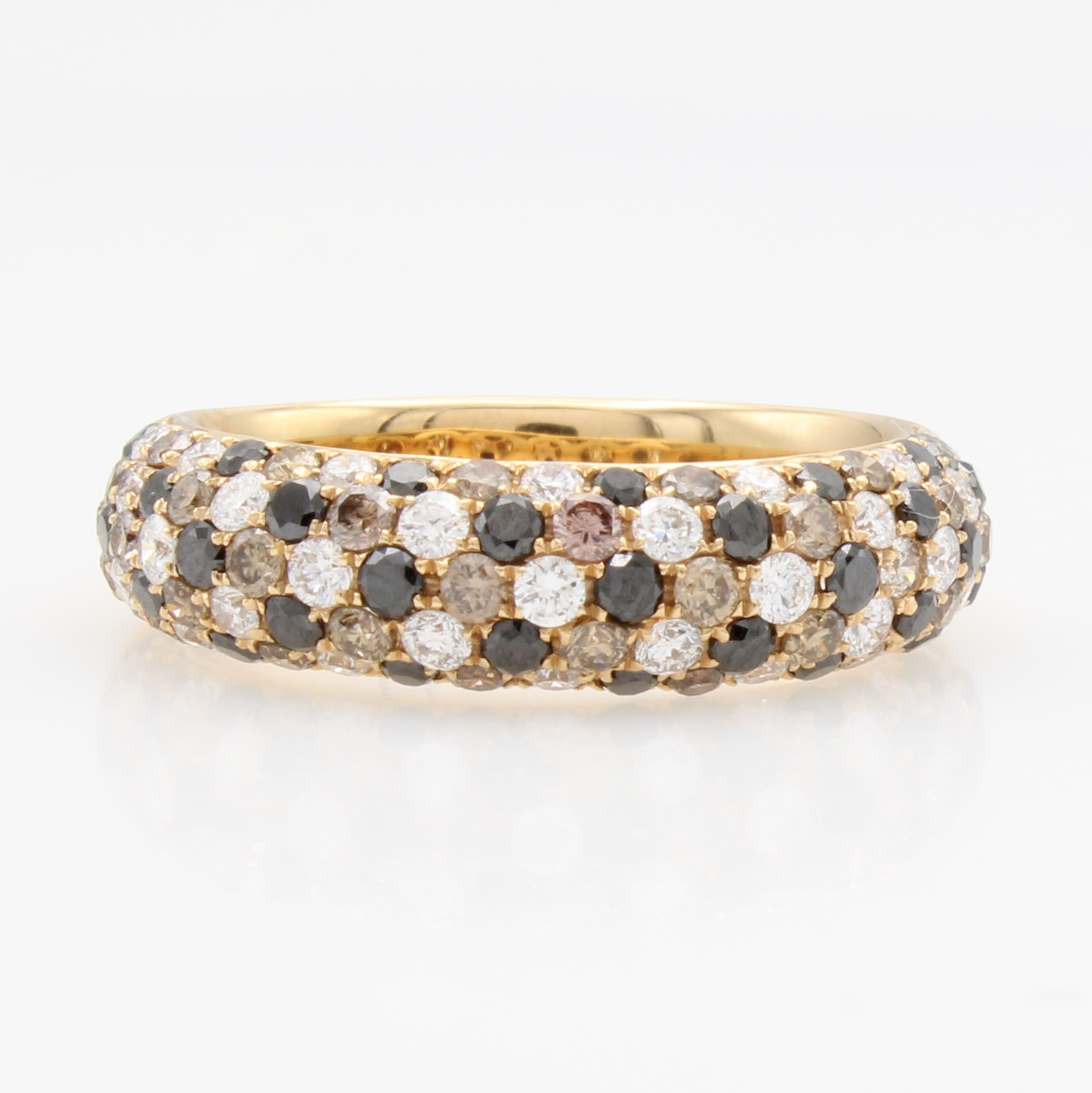 Image 27124307 - Ring mit Diamanten und Brillanten, RG 750/000, schwarze Diam. (beh.) zus. ca. 0.54 ct, ...