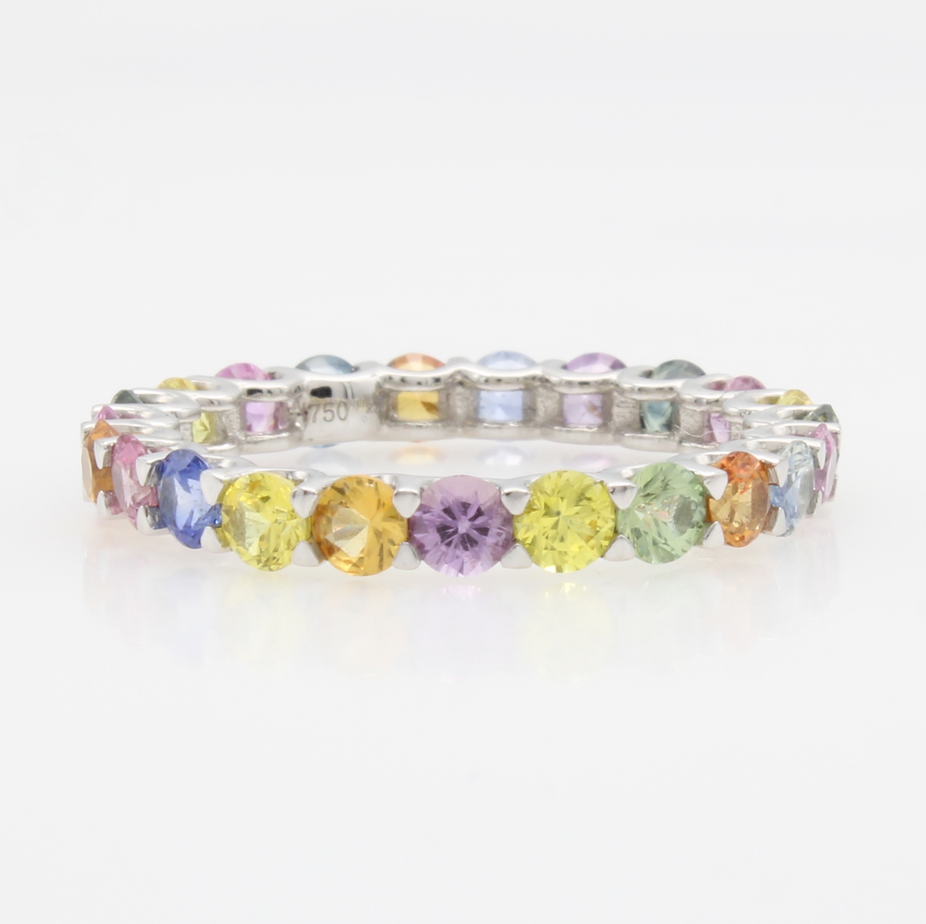 Image 27124310 - Memoryring mit Saphiren, WG 750/000, fac., fancy Saphire zus. ca. 3.09 ct, RW ca. 55 ...