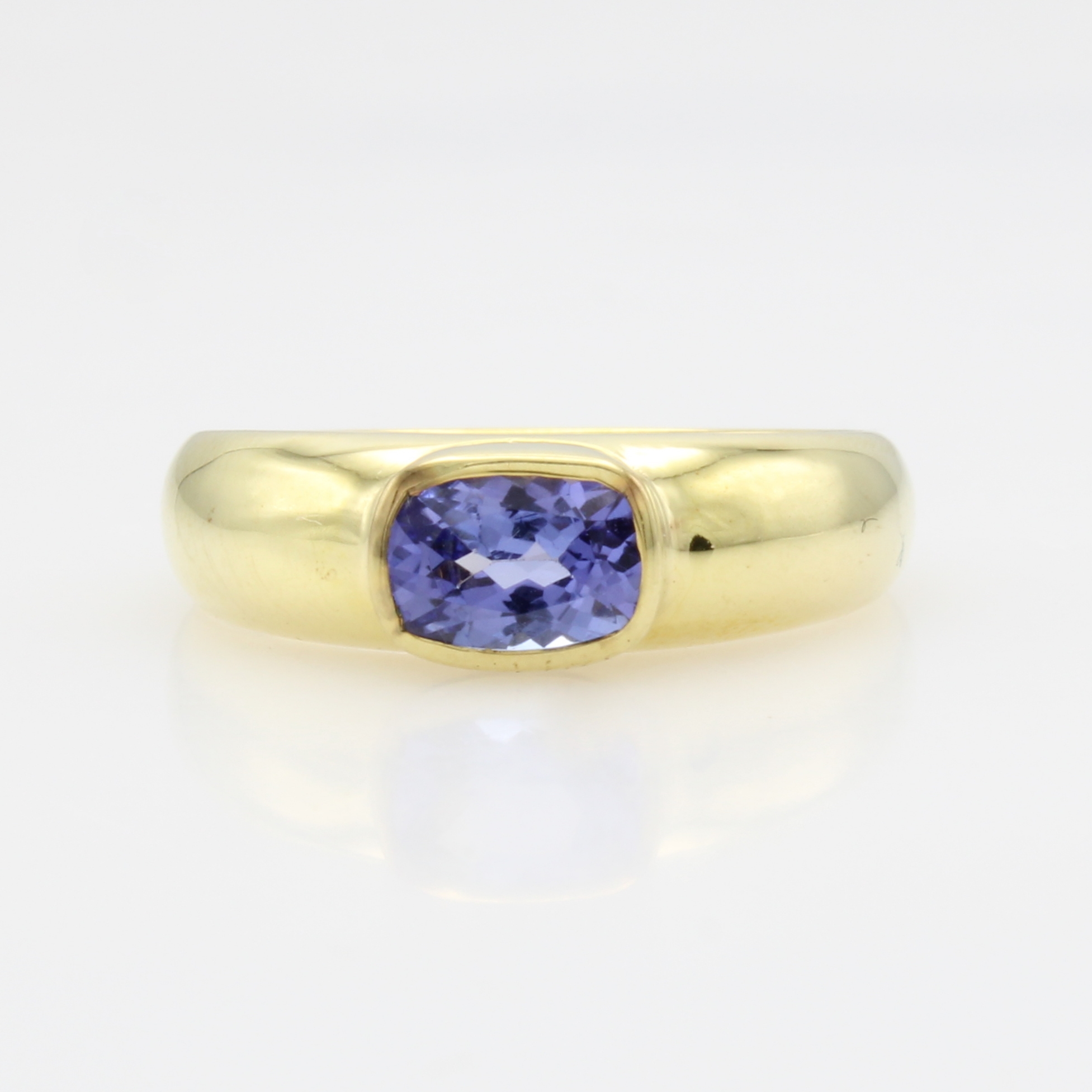 Image 27124345 - Ring mit Tansanit, GG 585/000, Tansanit in Zargenfassung ca. 0.9 ct, RW ca. 57 ...