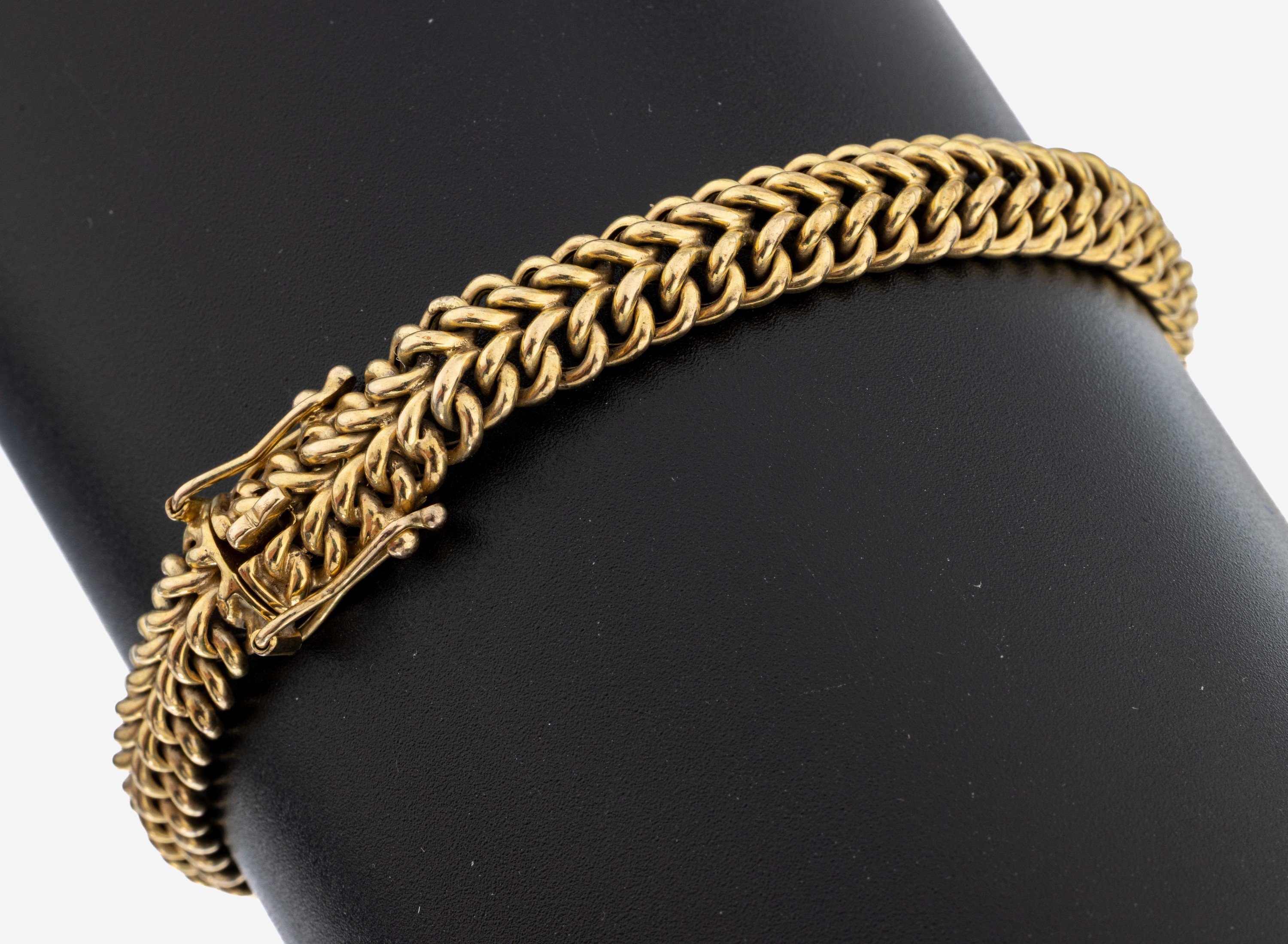 Image 27124366 - 8 kt Gold Armband, GG 333/000, verschlungene Ösen, L. ca. 19 cm, Kastenschloss mit 2 ...