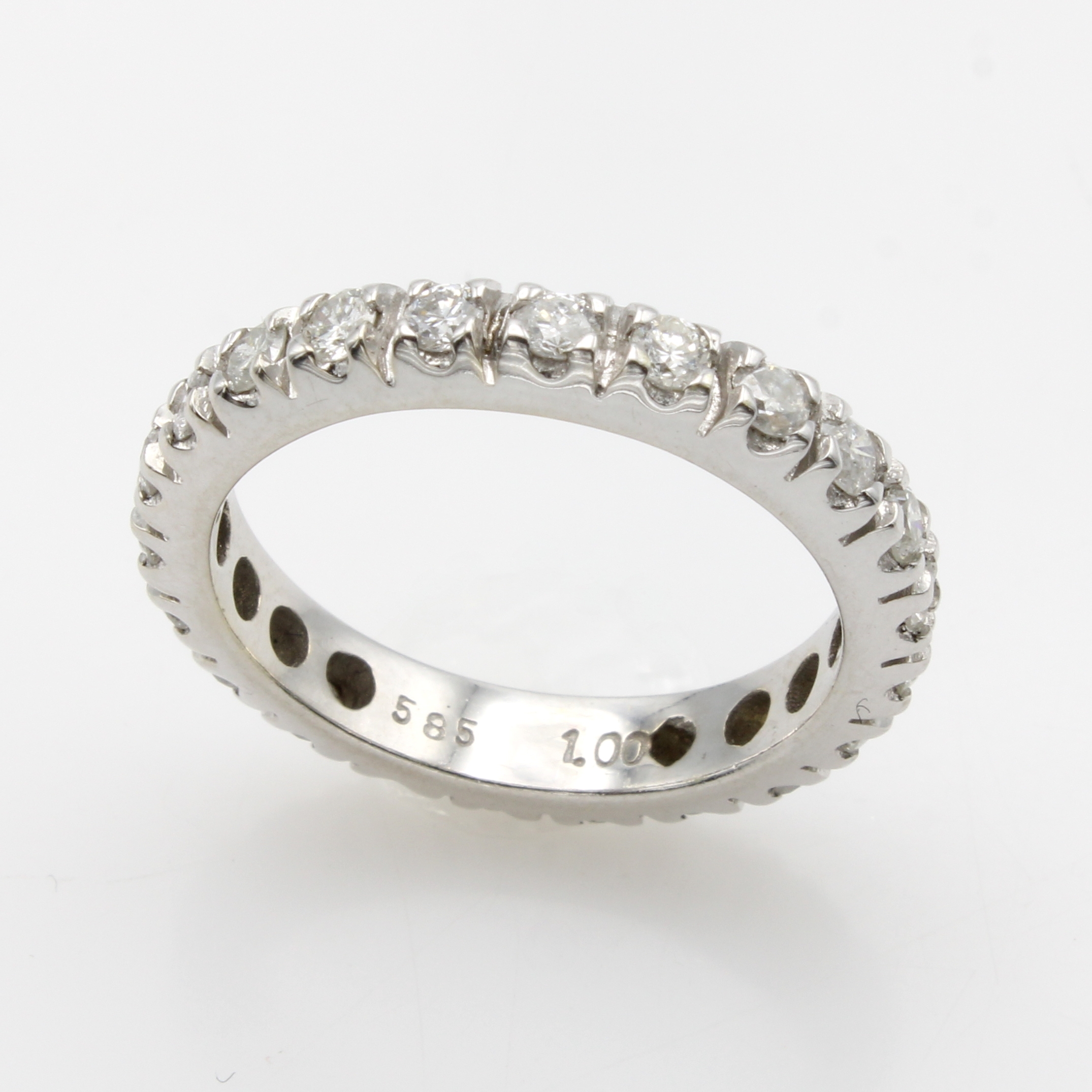 Image 27124392 - Memoryring mit Brillanten, WG 585/000, Schiene rundum bes. m. Brill. zus. ca. 1 ct ...