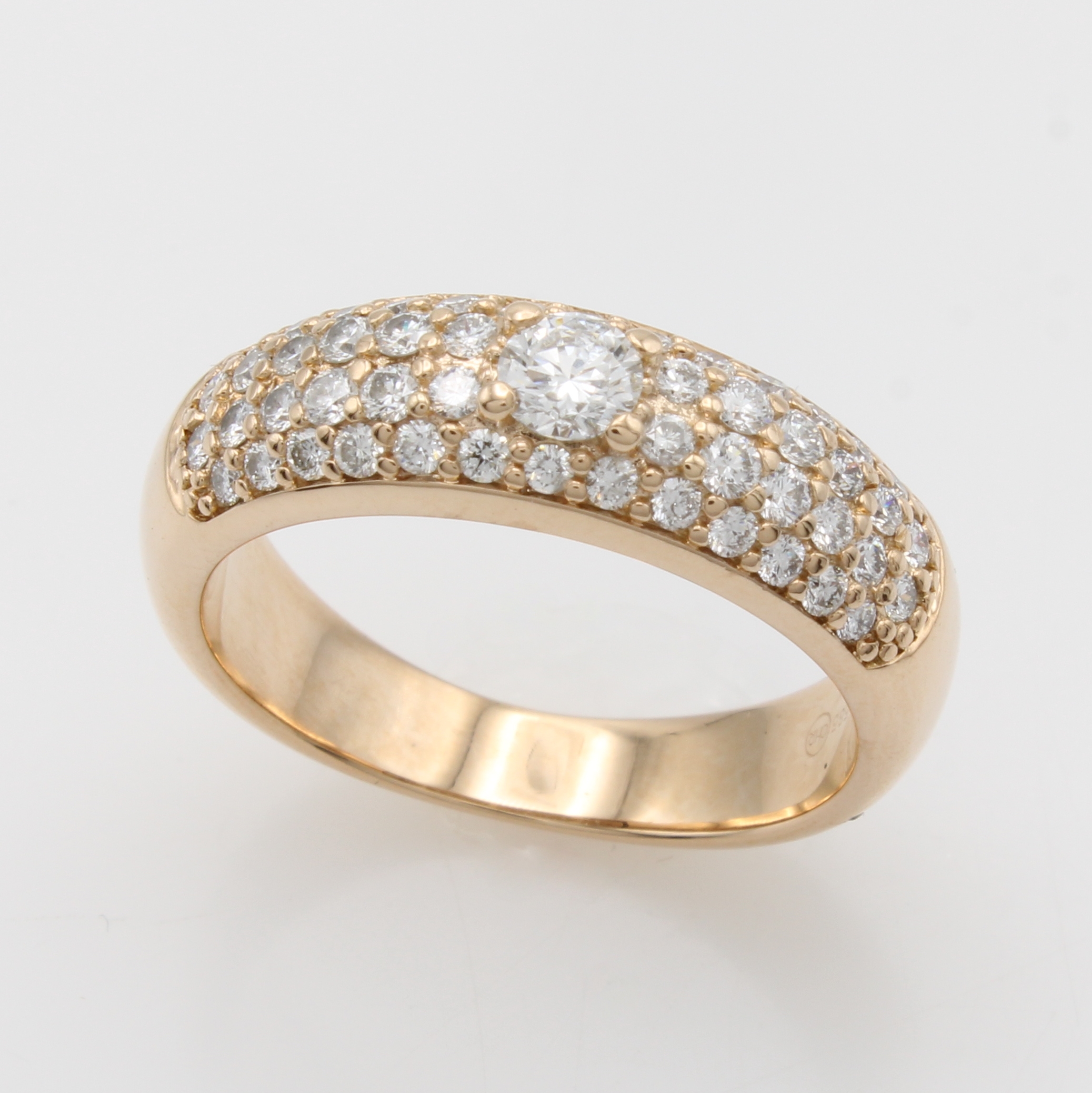 Image 27124394 - Ring mit Brillanten, RG 585/000, Solitär in Krappenfassung u. Besatzbrill. in ...