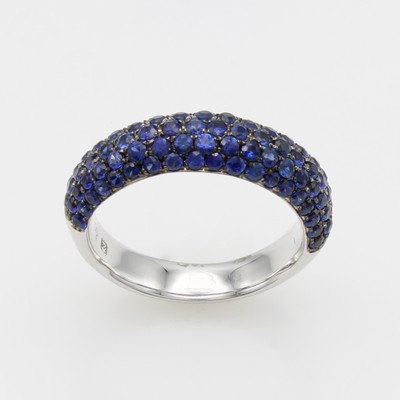 27124309a - Ring mit Saphiren, WG 750/000, fac. Saphire in ruthenierter Fassung zus. ca. 1.90 ct, RW ...