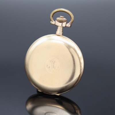27124360a - SYSTEM GLASHÜTTE Savonette Herrentaschenuhr in RG 585/000, Schweiz um 1910, guill. 3- ...
