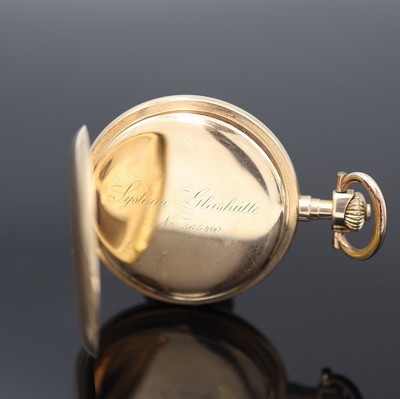 27124360c - SYSTEM GLASHÜTTE Savonette Herrentaschenuhr in RG 585/000, Schweiz um 1910, guill. 3- ...
