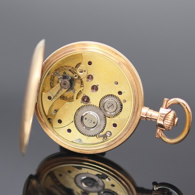 27124360e - SYSTEM GLASHÜTTE Savonette Herrentaschenuhr in RG 585/000, Schweiz um 1910, guill. 3- ...