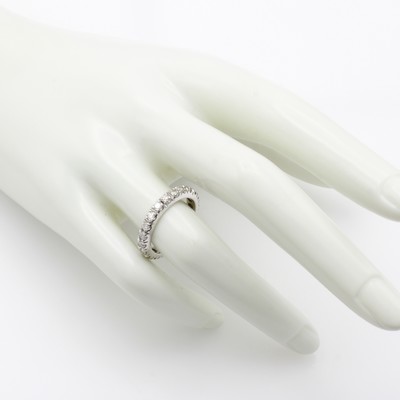 27124392a - Memoryring mit Brillanten, WG 585/000, Schiene rundum bes. m. Brill. zus. ca. 1 ct ...
