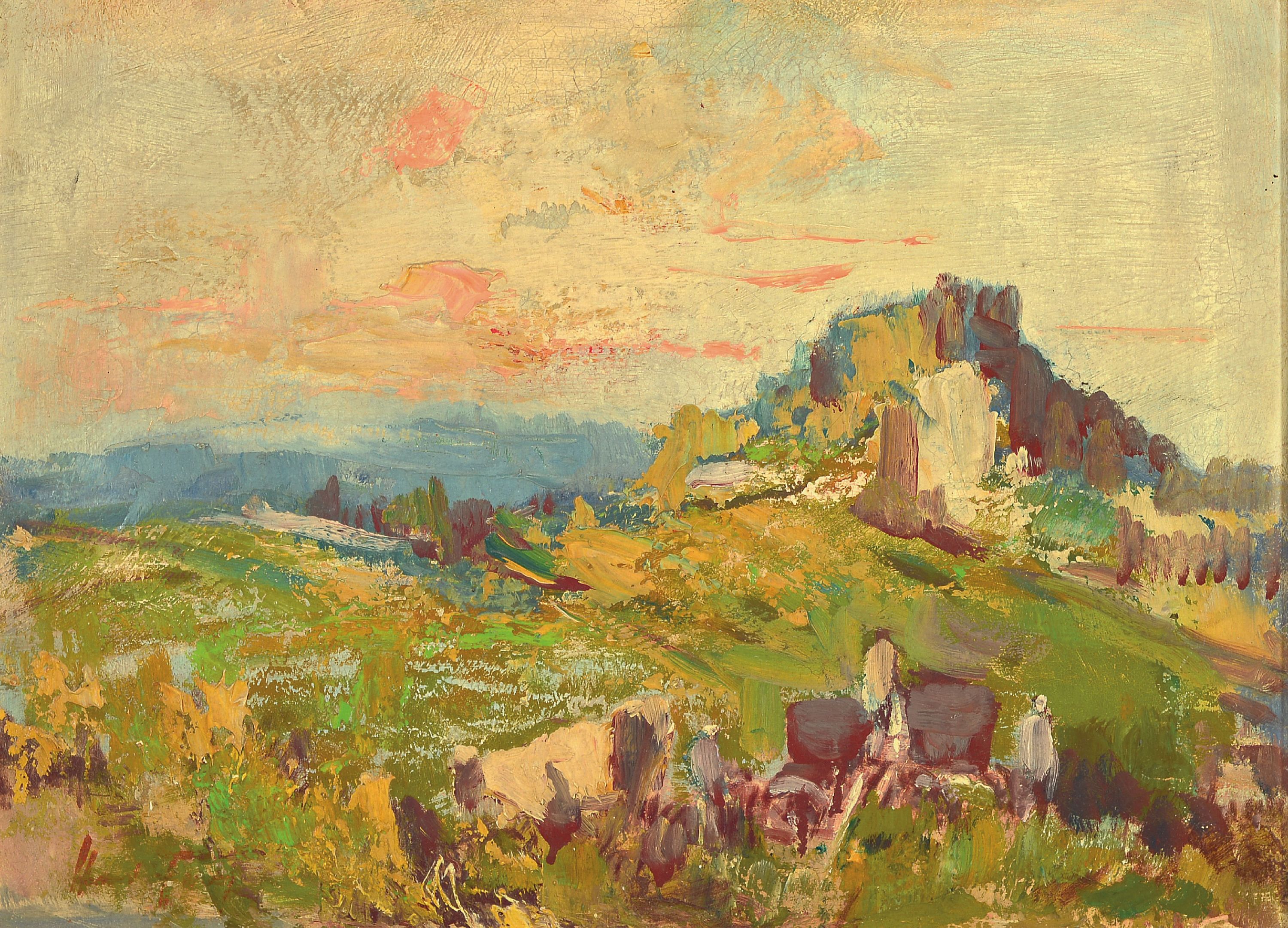 Image 27124400 - Hanns Fay, 1888 Frankenthal - 1957 Neustadt, Ölgemälde und Aquarell: 1. sommerliche ...