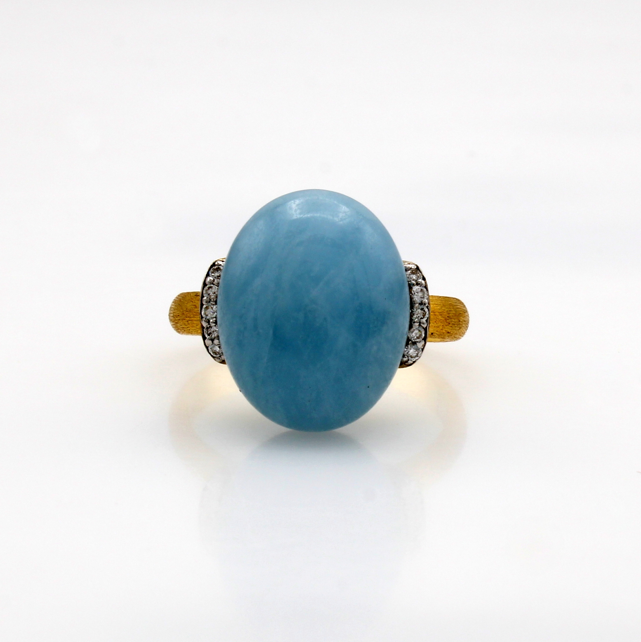 Image 27124464 - Ring ´Nanis´ mit Aquamarin und Brillanten, GG 750/000, strichsatiniert, Brill. zus. ca. ...