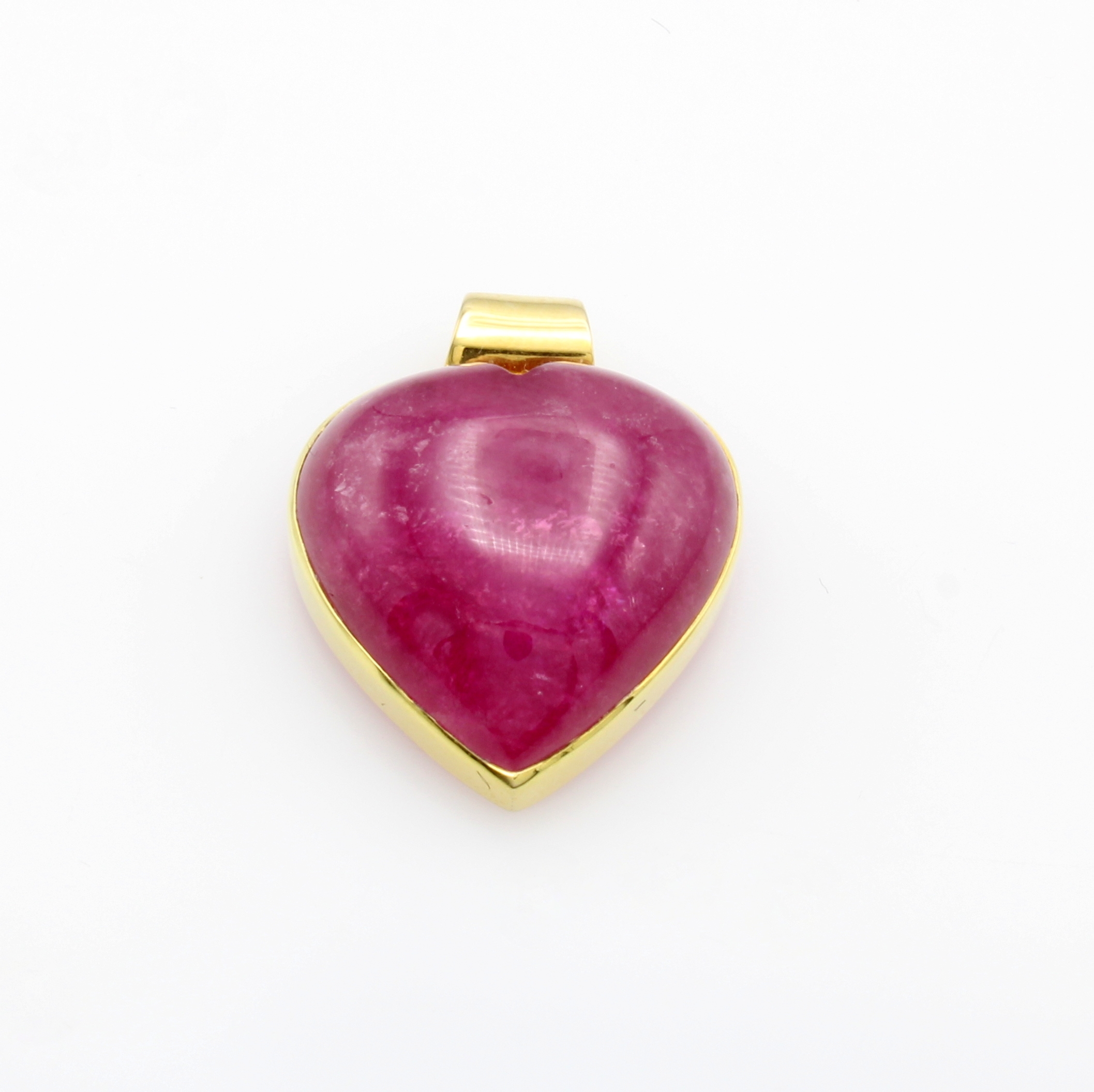 Image 27124488 - Anhänger mit Rubin, GG 585/000, herzförm. Rubincabochon ca. 21.77 ct Schätzpreis: ...