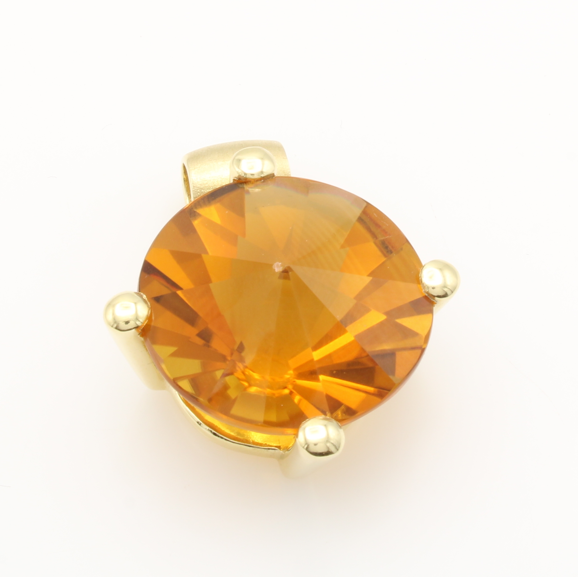 Image 27124492 - Anhänger mit Citrin, GG 585/000, Citrin im Sonderschliff ca. 64.5 ct, Krappenfassung ...