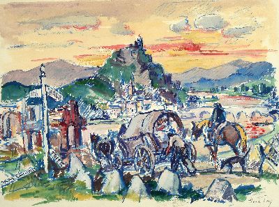 27124400a - Hanns Fay, 1888 Frankenthal - 1957 Neustadt, Ölgemälde und Aquarell: 1. sommerliche ...