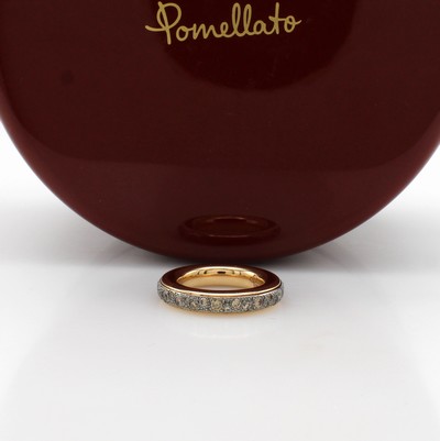 27124416a - Pomellato Iconica Ring mit Diamanten, RG 750/000, braune Diam. in geschwärzter Fassung ...