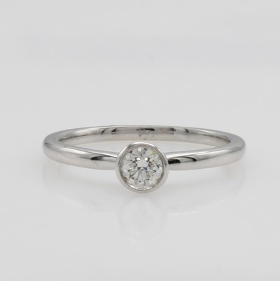 Image Ring mit Brillant, WG 585/000, Brill. ca. 0.25 ct Weiß/si, RW ca. 53 Schätzpreis: ...
