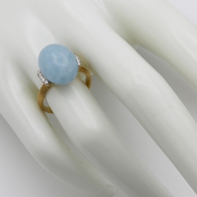 27124464a - Ring ´Nanis´ mit Aquamarin und Brillanten, GG 750/000, strichsatiniert, Brill. zus. ca. ...