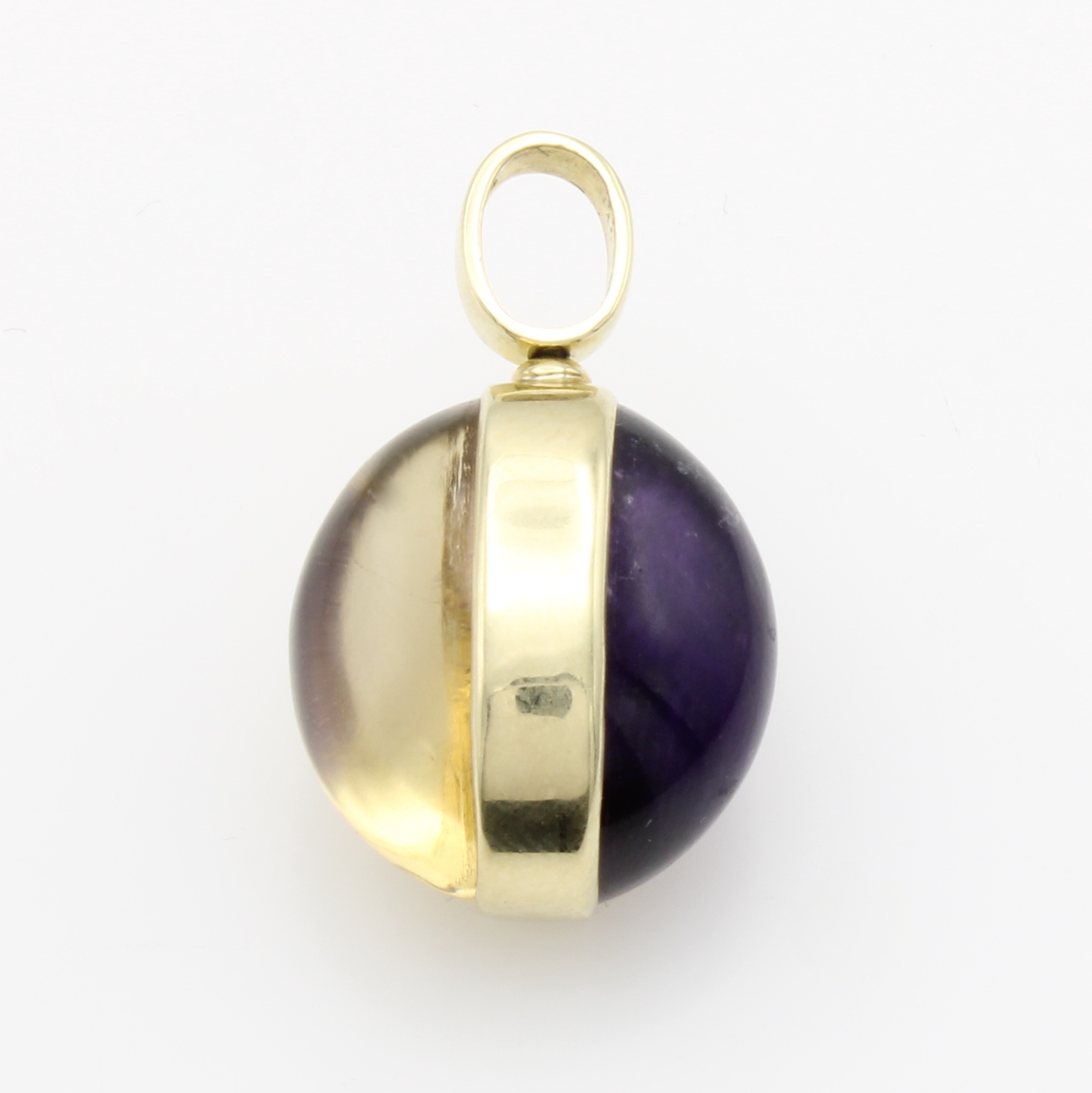 Image 27124503 - Anhänger mit Farbsteincabochons, GG 585/000, Amethyt ca. 16 ct, Citrin ca. 18 ct ...